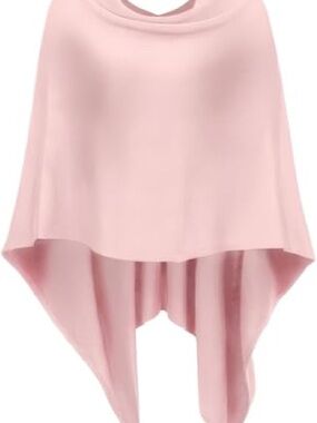 Light Pink Women's Poncho Shrug - Soft Draped Layer